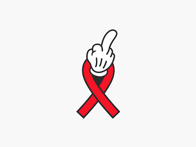 Fuck Cancer branding cancer cartoon charity fuck cancer hand identity illustration logo red ribbon