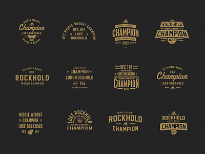 Luke Rockhold Graphics adidas championship design gold graphic logo mma rockhold t shirt typography ufc vintage