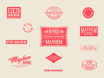 Byrd x Mayhem california colab graphic logo surf typography vintage