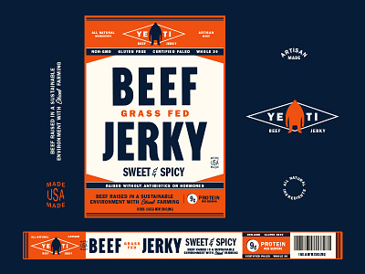 Yeti Jerky beef branding food identity jerky packaging