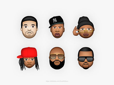 Instamoji Scott Wilson app custom drake emoji illustration ios iphone rappers