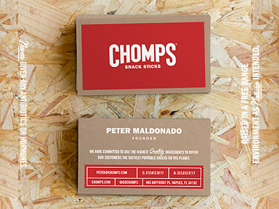 Chomps branding business card card craft print screen print