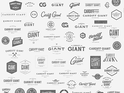 Cardiff Giant hospitality logo type vintage