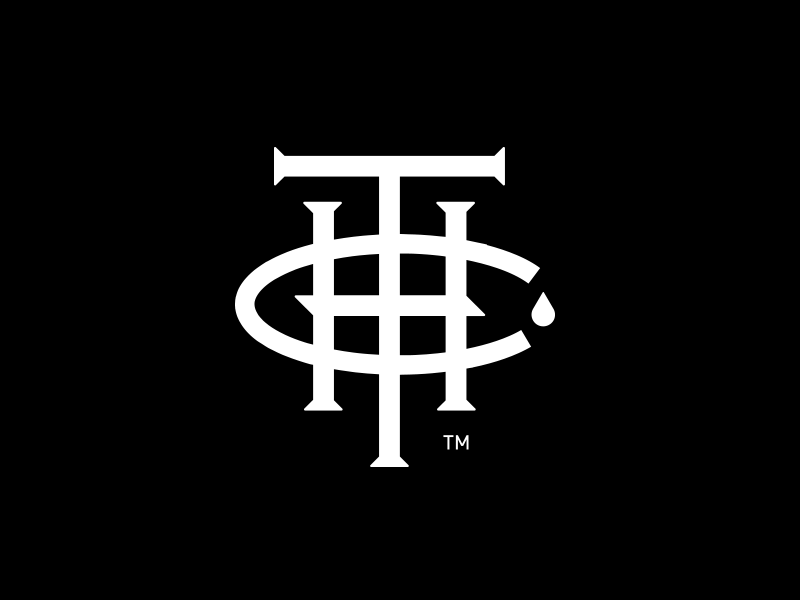 THC Monogram Logo handdrawn type weed icon baseball cbd thc monogram logo cannabis