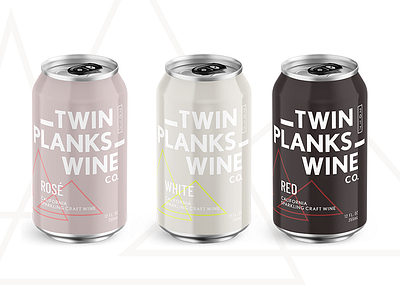 Twin Planks Wine Co. can canned label modern packaging rose type wine