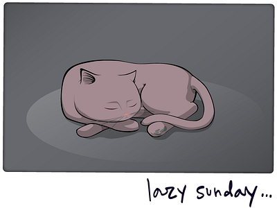 lazy sunday cat design doodle illustration illustrator vector