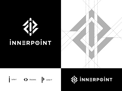 Innerpoint logo design adobe illustrator app branding design development drand identity graphic design icon logo minimal monogram studio typography vector web