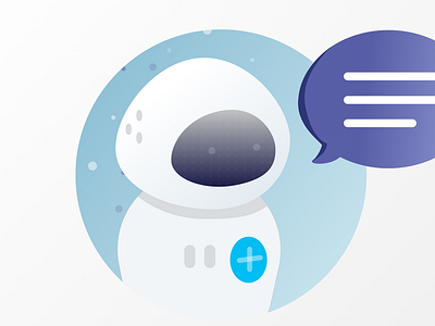 The Blue Bot chatbot health illustration robot ui