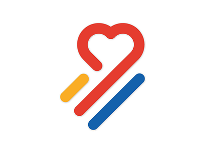 <3 heart icon logo stripes