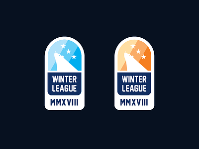 Winter League 2018 gaa hurling logo polar bear roman numerals stars winter