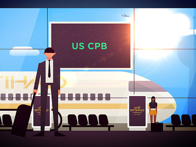 Airport 2d after effects airport animation berlin character character design covid design eithad flying mexico traveling