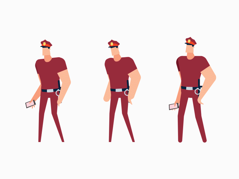 Security Guy Animation 2d 2d animation 2d character after effects animation berlin character character design design illustration mexico police polizei rigg security