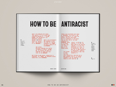 Spread Study 06 antiracist book book design design editorial editorial design grid interior layout layout design print simple type typography