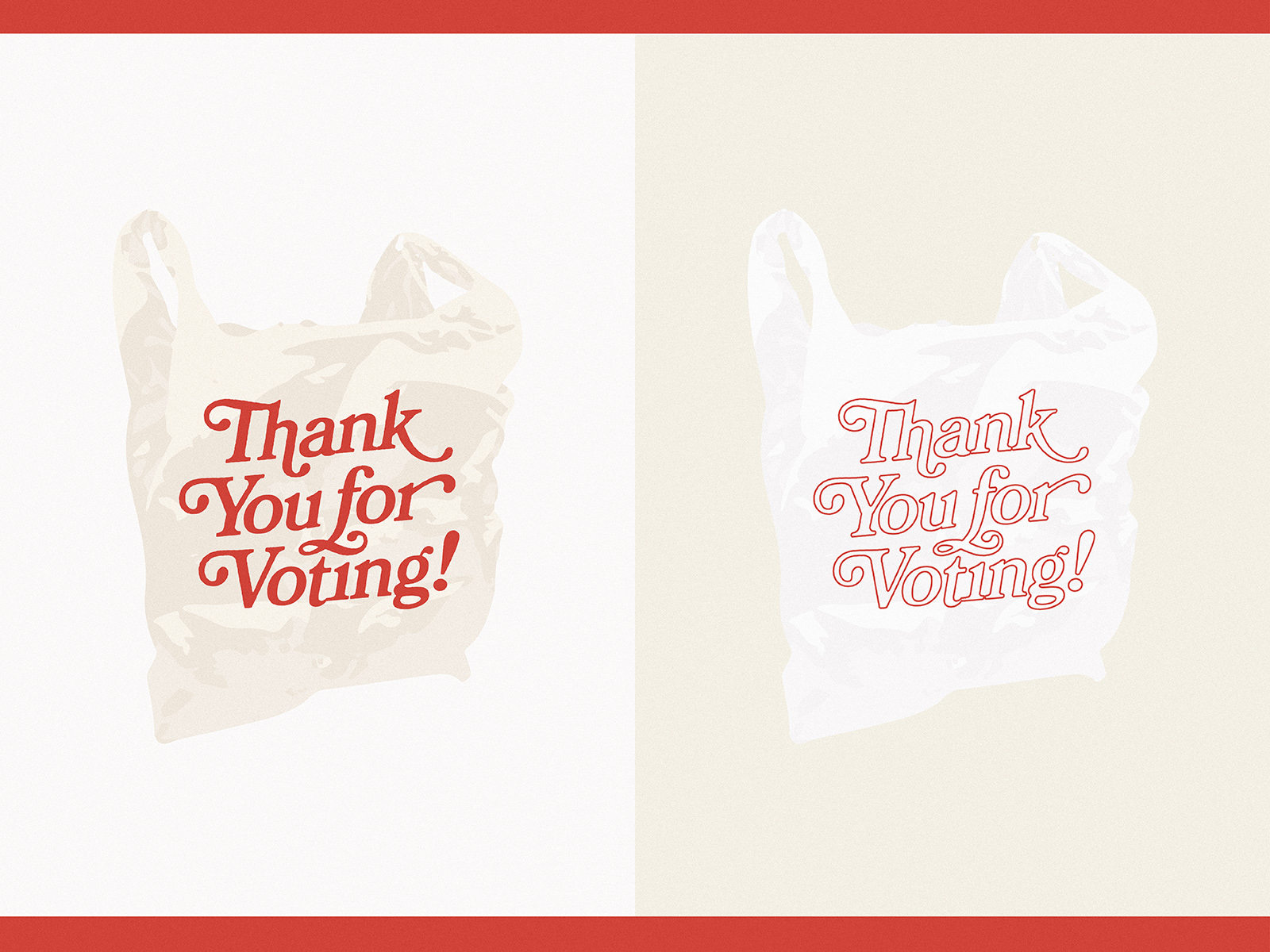 Thank You for Voting with Us bag election get out the vote illustration lettering plastic bag thank you typography vote