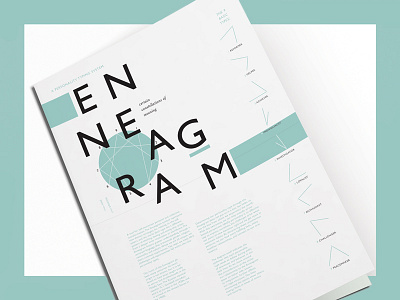 enneagram circular clean lines editorial design enneagram geometric layout newspaper newsprint publication simple