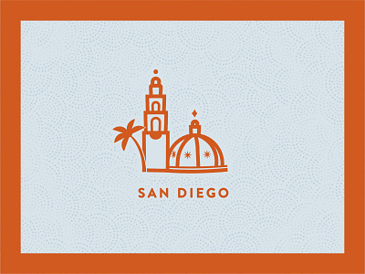 tower + texture architecture design dots illlustration line work palm tree pattern san diego simple texture