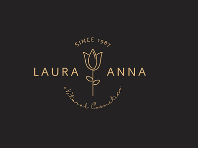 Laura anna cosmetics logo branding cosmetics logo flower logo