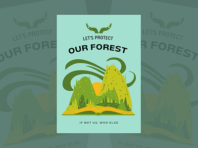 Protect for forest poster design