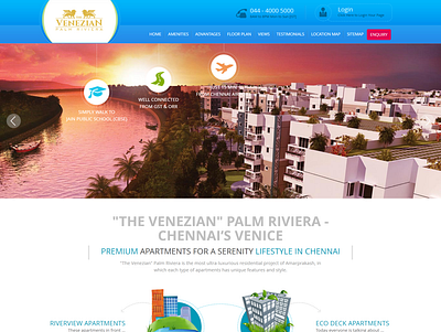 THE VENEZIAN-PALM RIVIERA- Home Page graphic design illustration typography ui ux web design