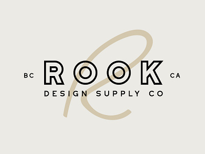 Rook Design Supply branding geometric logo outline sans serif typography