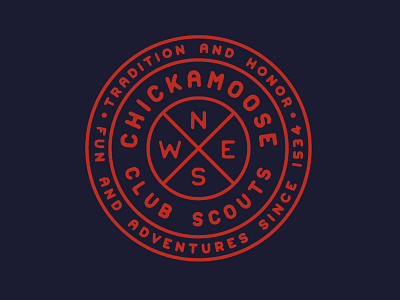 Chickamoose adventure badge circles are fun logo mockup scouts