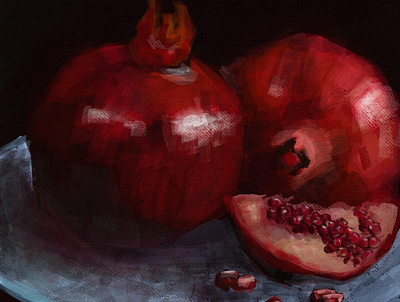 Pomegranates digital foodillustration foodstylisation illustration