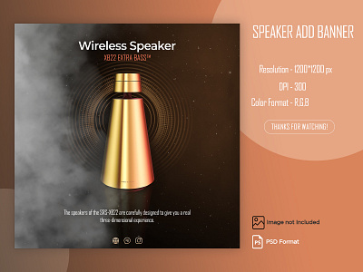 Wireless Speaker | Social Media Post Design add advertisement banner branding design graphic graphic design logo motion graphics photoshop social social media banner ui