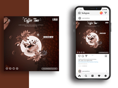 Coffee Time || Social Media Post advertisement banner branding design fb graphic design ig illustration motion graphics ux vector