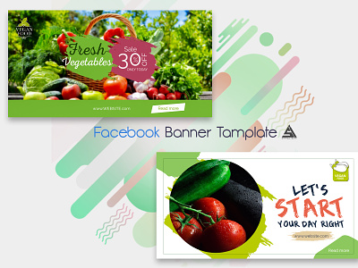 Facebook Banner Template ad advertisement banner branding facebook facebook post food fresh fruits graphic design green illustration photoshop ui ux vector vegetable