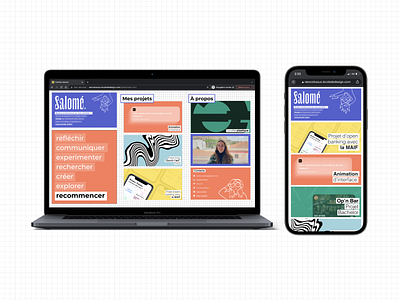 Salomé's portfolio cards design designportfolio grid interactiondesign landing online porfolio redesign ui ux