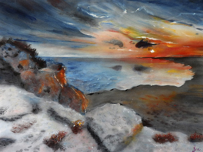 Sunset in Paphos / Cyprus / Limassol / 2015 art artist cyprus draw oil paint painting paphos pic pictures silk sunset