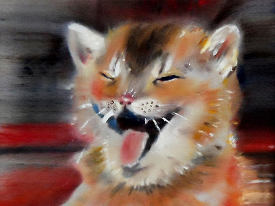 Loudmouth / Cyprus / Limassol / 2015 animal artist cat draw krasnoshchok loudmouth oil paint painting pictures silk