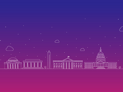 DC @ Night america capitol dc district gradient jefferson monument nation night outline sky thin