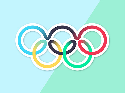Olympic Rings 2016 gradient lines loop olympian olympics rio thick