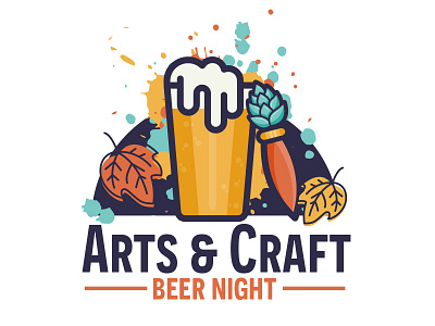 Arts & Crafts art autumn beer craft event fall hops leaves logo paint wip