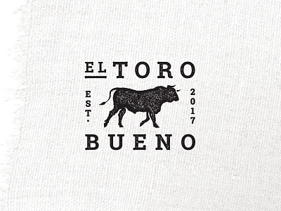 El Toro Bueno authentic bull letterpress logo mexican silhouette stamp toro type vintage