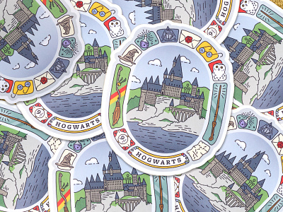 Hogwarts is Home badge harry hogwarts magic potter quidditch rowling sticker wand witch wizard