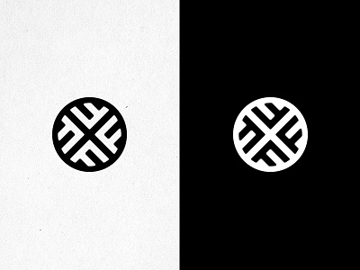 Logo Idea 4 bold brand circle f four lines logo mark thick x