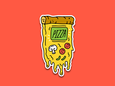 Pizza Gameboy boy cheese food game gameboy pepperoni pizza play sticker video