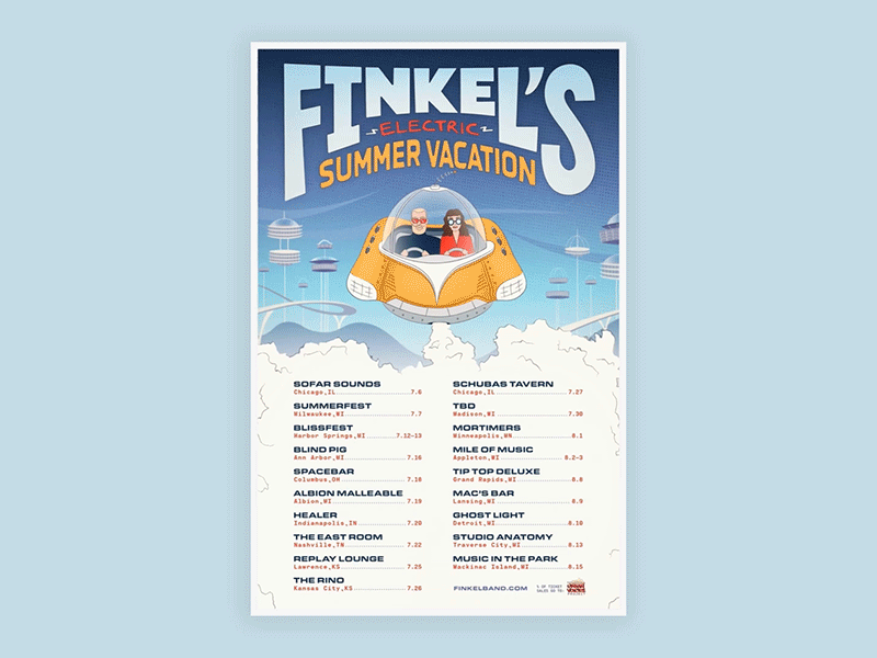 Finkel's Electric Summer Vacation Tour Poster
