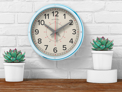 retro wall clock mockup