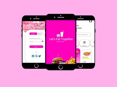 Let's Eat Together app branding design typography ui ux vector
