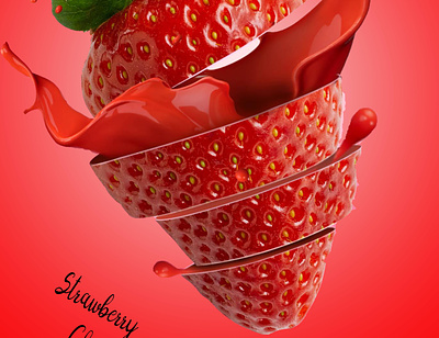 Strawberry chocolate poster branding design typography