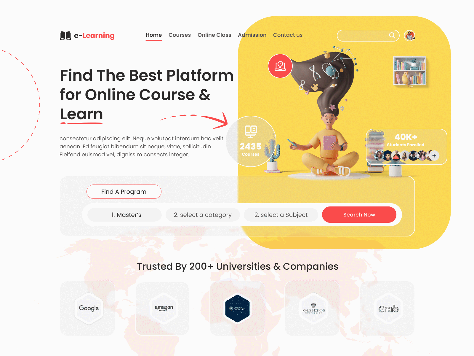 E-Learning Landing Page UI Design