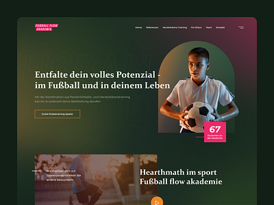 Football flow akademy web-page design football football academy graphic design ui ux web design webdesign