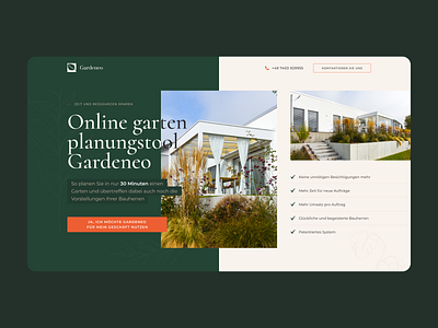 Gardeneo - landscape design landing page