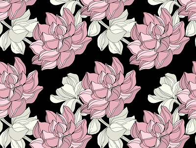 hand drawn floral pattern digital textile fashion design graphic design illustration pattern design pattern making photoshop