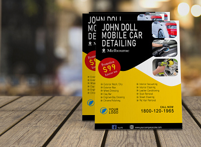 Mobile Car Detailing Flyer Design adobe photosop branding car service car washing flyer creative design creative flyer design design flyer design graphic design illustration mobile car flyer rentail flyer