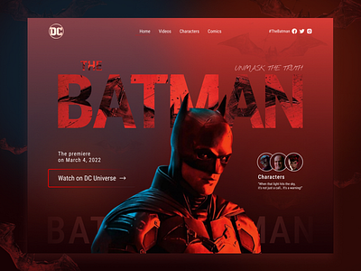 The Batman Movie Promo Homepage Design