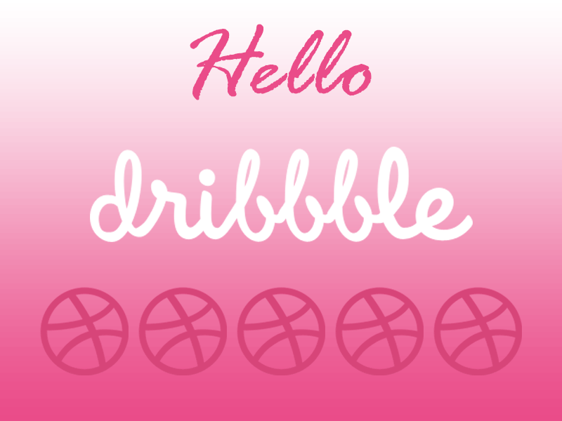 Hello Dribbble 1st shot 1st design dribbble first graphic hello invitation invite shot thanks ticket typography